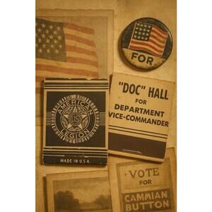 American Legion Doc Hall Campaign Matchbook USA, Vintage 1940s. Unused, Full